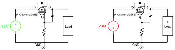 肖特二极管 MOSFET 反向极性保护